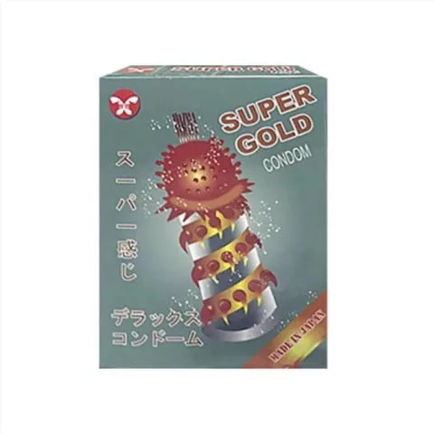 Bao cao su Super Gold siêu gai siêu gân hộp 2 cái – an toàn, kích thích