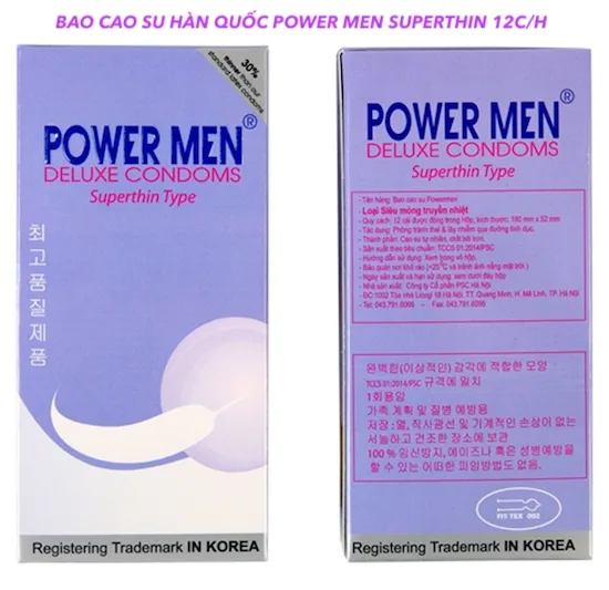 Power Men Duluxe siêu mỏng, chính hãng Hàn Quốc, an toàn tuyệt đối