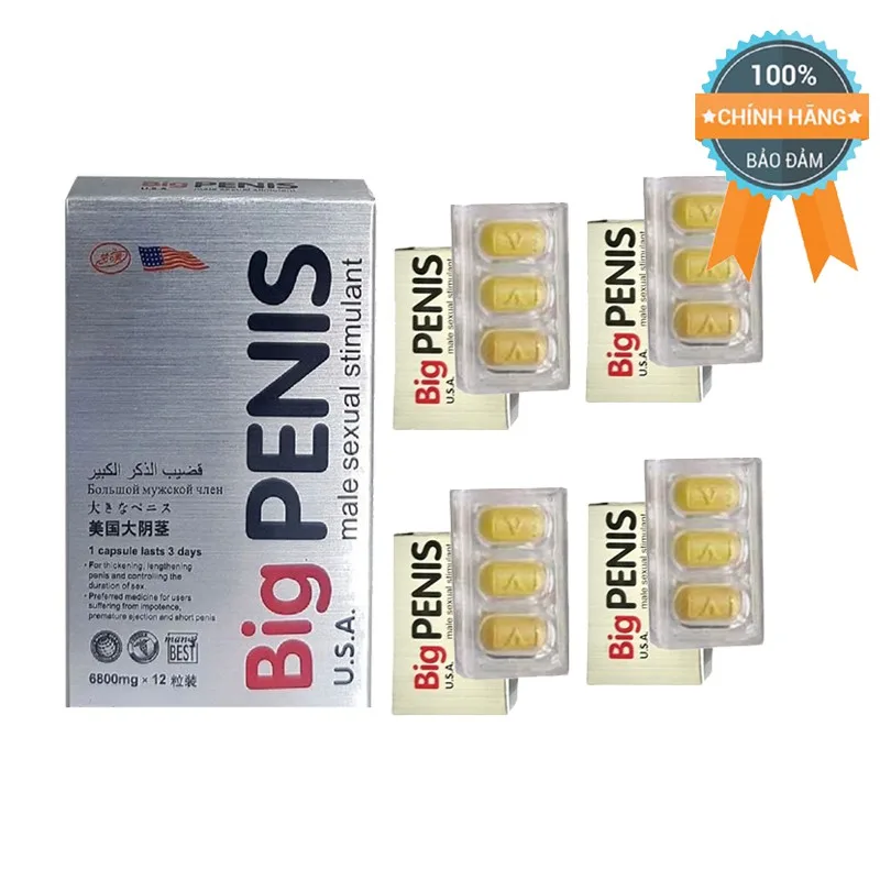 Big Penis USA chính hãng tăng khoái cảm kéo dài cường dương hộp 12 viên