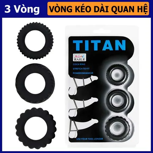 Bộ 3 vòng Titan silicon y tế chống xuất tinh sớm, tăng khoái cảm — ảnh 2