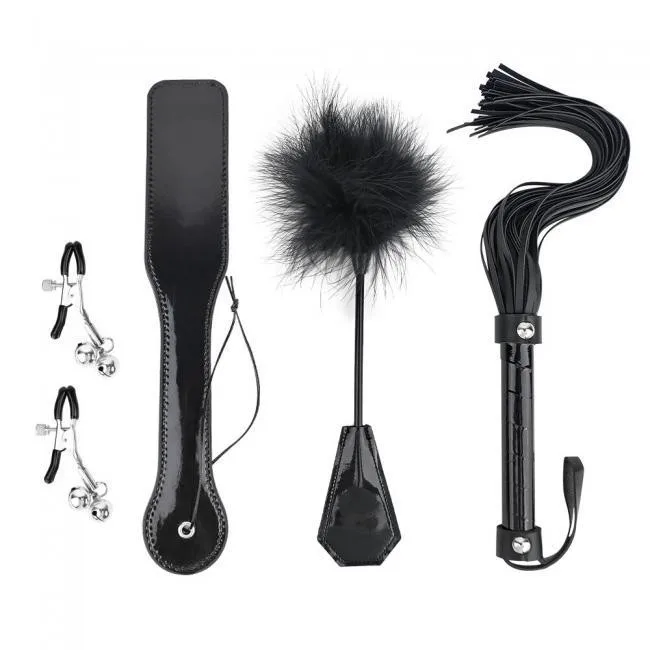 Bộ đồ bạo dâm 4 món BDSM kích thích đam mê roi gậy kẹp mông