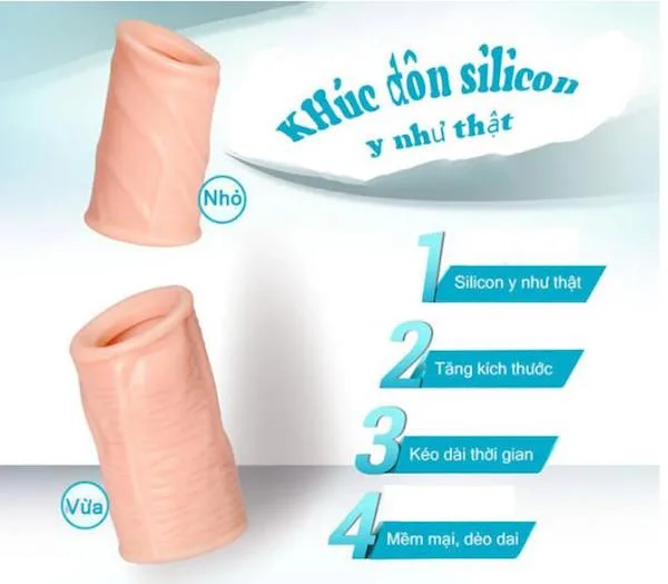 Bộ đôi bao cao su đôn dên khúc giữa silicon siêu mềm tăng kích thước dương vật — ảnh 4