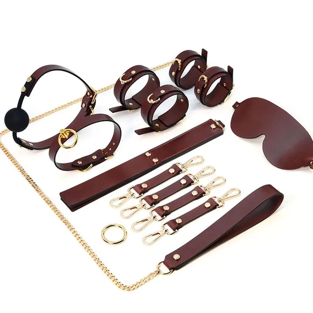 Bộ dụng cụ BDSM Bondage Kits da cao cấp nhập khẩu — ảnh 3