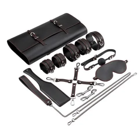 Bộ dụng cụ BDSM Bondage Kits da cao cấp nhập khẩu — ảnh 5