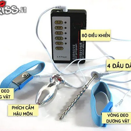Bộ dụng cụ xung điện massage hậu môn và dương vật cực phê — ảnh 7