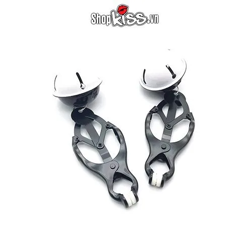 Bộ kẹp núm vú kích thích đầu ti có đeo chuông — ảnh 3