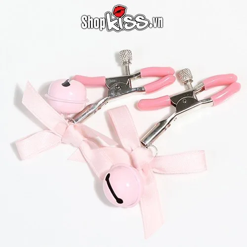 bộ kẹp vú lục lạc đính nơ dễ thương đồ chơi BDSM quyến rũ — ảnh 3
