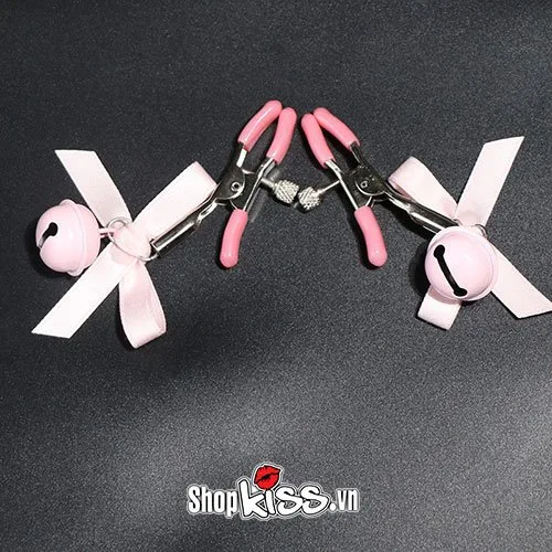 bộ kẹp vú lục lạc đính nơ dễ thương đồ chơi BDSM quyến rũ — ảnh 5