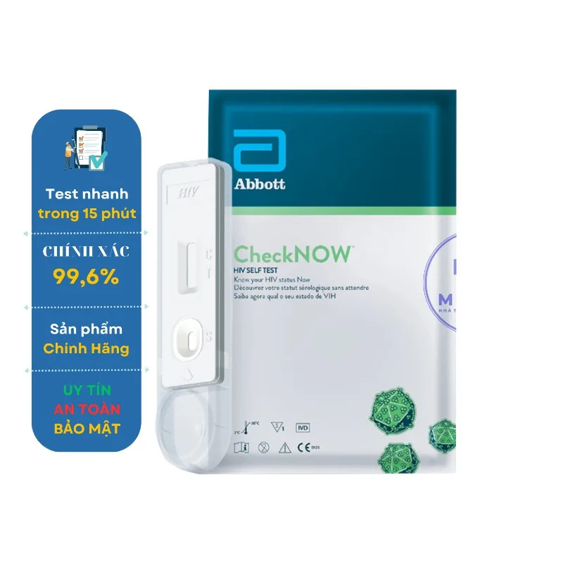 Bộ que kit test CheckNow Abbott Hoa Kỳ xét nghiệm HIV chính xác tại nhà