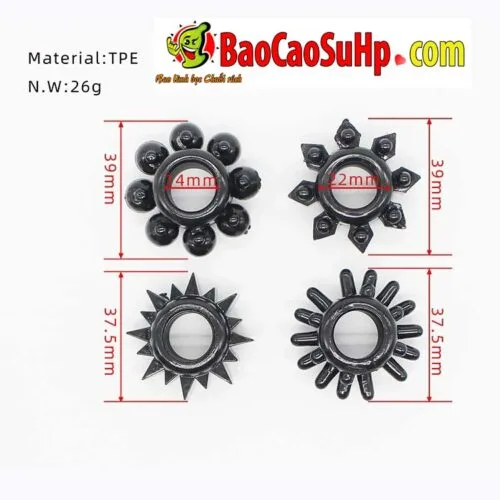 Bộ vòng đeo dương vật Coc Super XHN Support Ring gồm 4 vòng TPE siêu mềm mại — ảnh 2