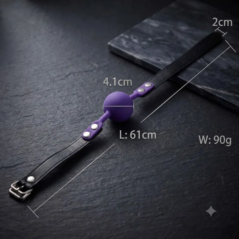 Bóng Bịt Miệng Gad BDSM Cao Cấp Silicon & Da | Khóa Đầu Quyến Rũ — ảnh 3