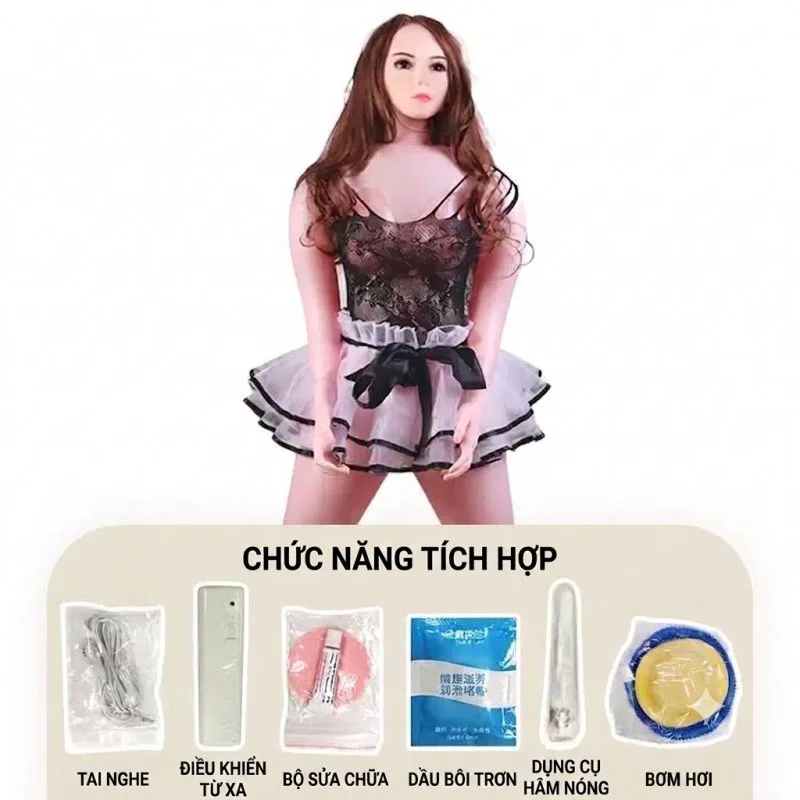 Búp bê bơm hơi dáng đứng đầu silicon ngực silicon thạch âm đạo rung thụt âm thanh tương tác thông minh — ảnh 4