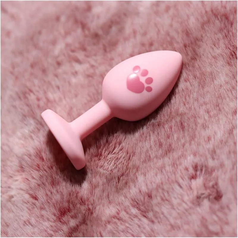 Buttplug Chân Mèo Đính Đá Hồng Cute – Nút Hậu Môn Silicone Y Tế Cho Newbie — ảnh 5