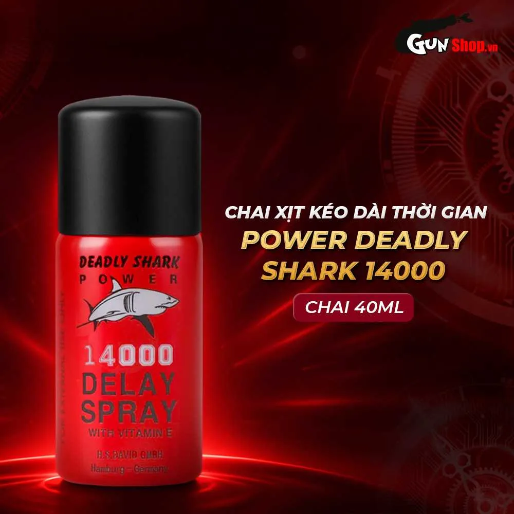 Chai xịt Đức Power Deadly Shark 14000 - Kéo dài thời gian - Chai 40ml — ảnh 3