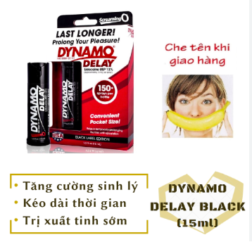Chai xịt Dynamo Delay Black Label kéo dài thời gian chính — Sản phẩm không chỉ hỗ trợ kéo dài thời gian yêu mà còn giúp