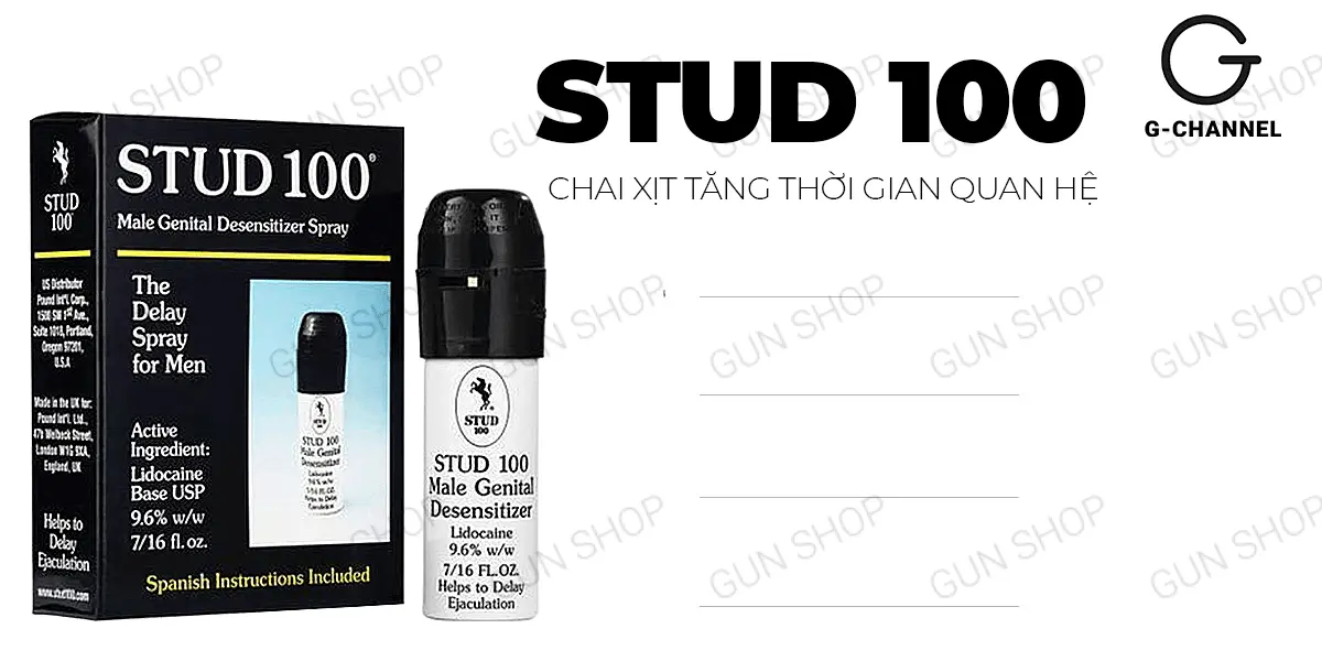 Stud 100 xịt chống xuất tinh sớm 13ml kéo dài thời gian nam giới — ảnh 2