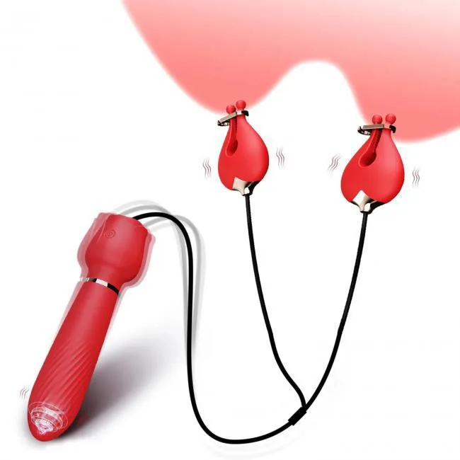 Chày rung 2 đầu kích thích điểm G, đồ chơi tình dục kẹp vú