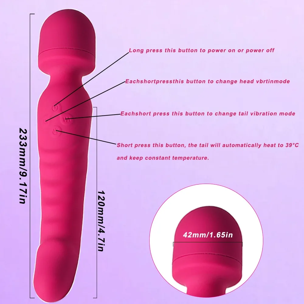 Chày rung 2 đầu Magic Wand massage điểm G kích thích cực đã — hình 9