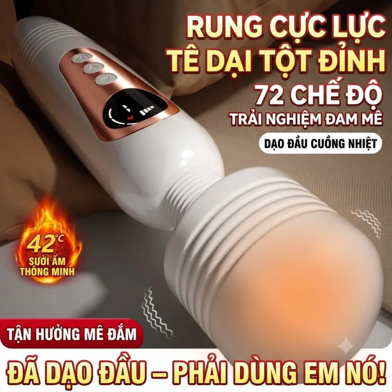 Chày rung phát nhiệt Mizzzee Happy Life White Firebaby rung mạnh