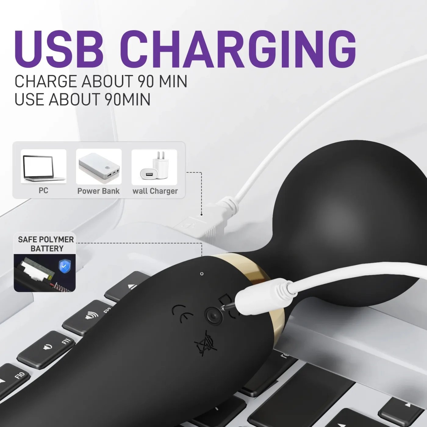 Chày rung 2 đầu xoay 360 độ kích thích điểm G tăng khoái cảm — ảnh 7