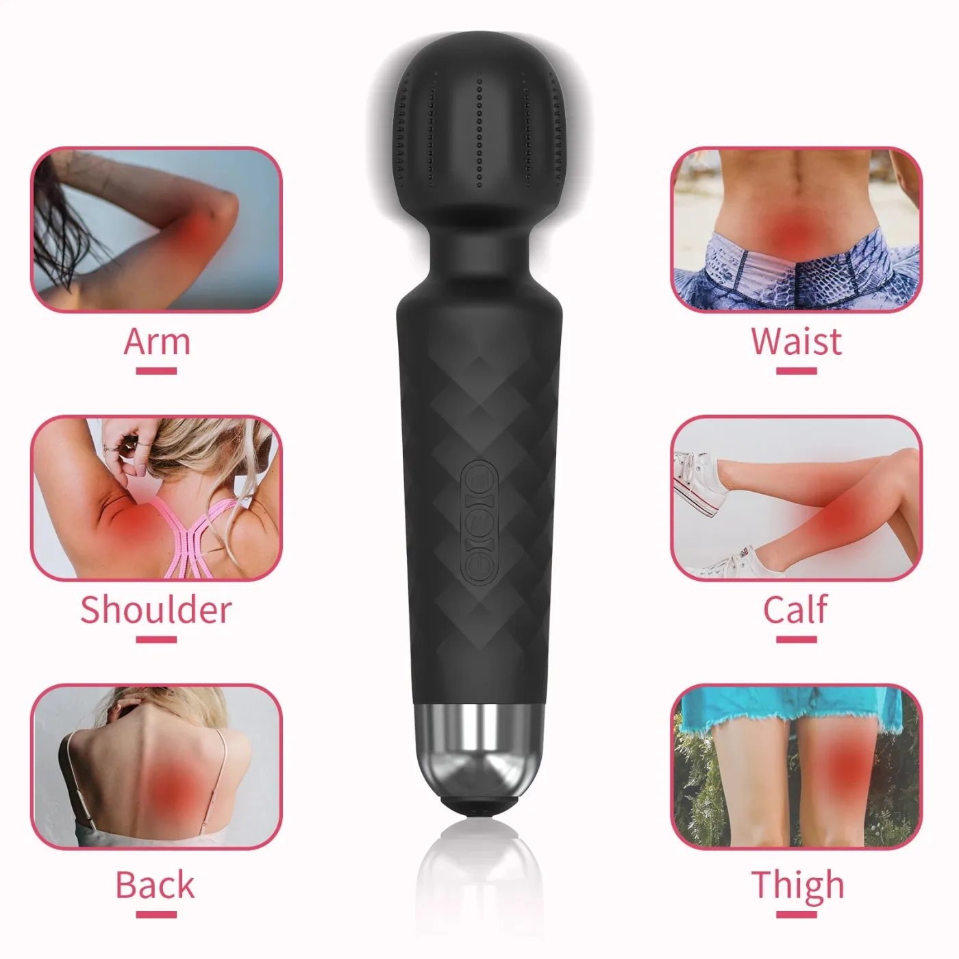 Chày rung Safiman Magic Wand gai nổi Kích thích điểm G mạnh — hình 3