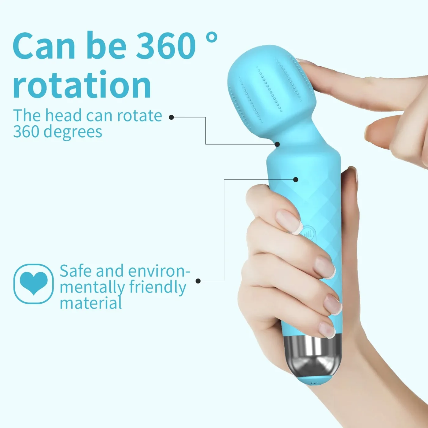 Chày rung Safiman Magic Wand gai nổi Kích thích điểm G mạnh — hình 6
