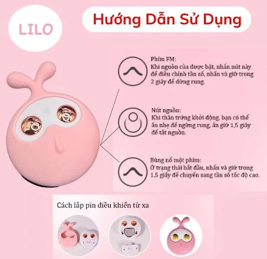 Dương vật giả tai thỏ gắn quần chip rung Lilo We Love 2 đầu massage — ảnh 6