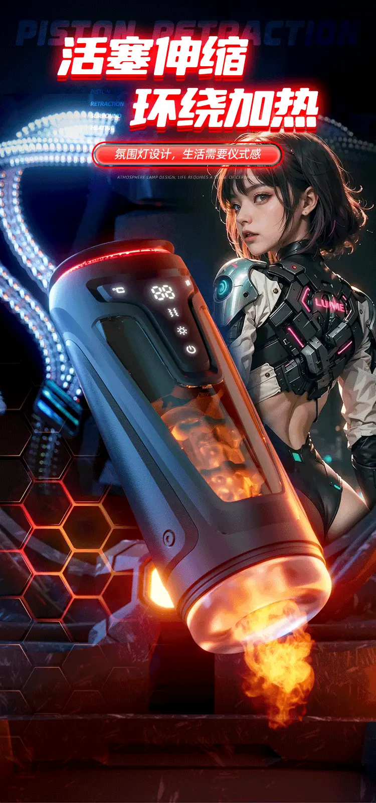 Cốc thủ dâm cho nam tự động Love Secret Mecha Warrior thụt rung bi xiết — ảnh 2