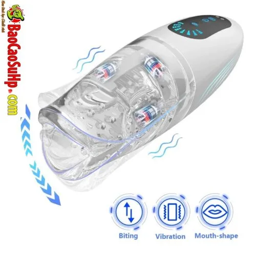 Cốc thủ dâm dạng miệng giả Wakakusa tự động siêu mềm Rung liếm — ảnh 5