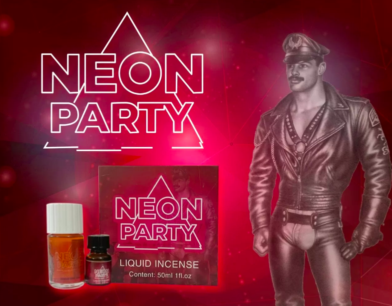 Combo popper dạ quang Neon Party Đỏ 50ml chính hãng Mỹ - Chai 40ml + 10ml — ảnh 2