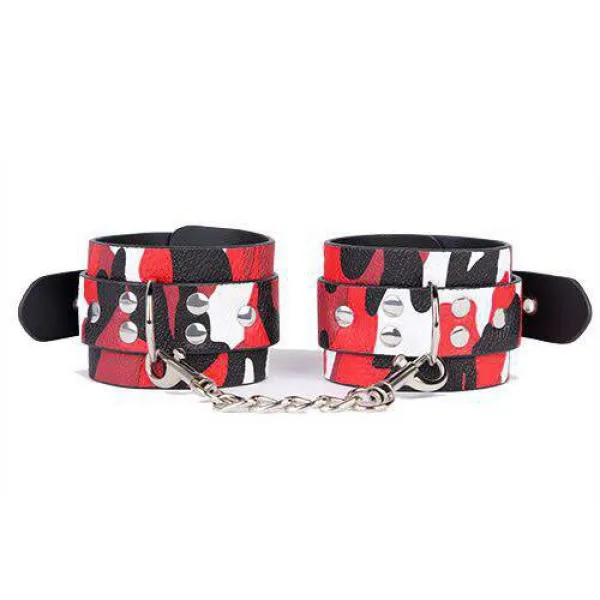 Còng tay da PU camouflage phong cách bạo dâm chất liệu bền