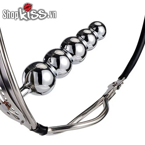 Đai trinh tiết kèm thanh kích thích dạng chuỗi bi bằng thép không gỉ — ảnh 8