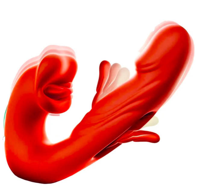 Dildo Rung Liếm Mút Đá Lưỡi Red Lips 3 Trong 1 Máy Massage Âm Vật Điểm G — ảnh 6