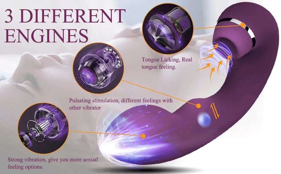 Dương vật giả 3in1 bú hút kích thích điểm G hột le thăng hoa — Địa chỉ bán Dương vật giả 3 trong 1 bú hút kích thích âm