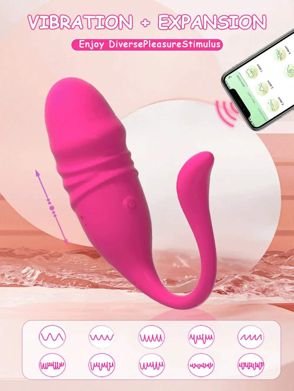 Trứng rung 2 đầu thụt rung điều khiển app kích thích mạnh mẽ — ảnh 2