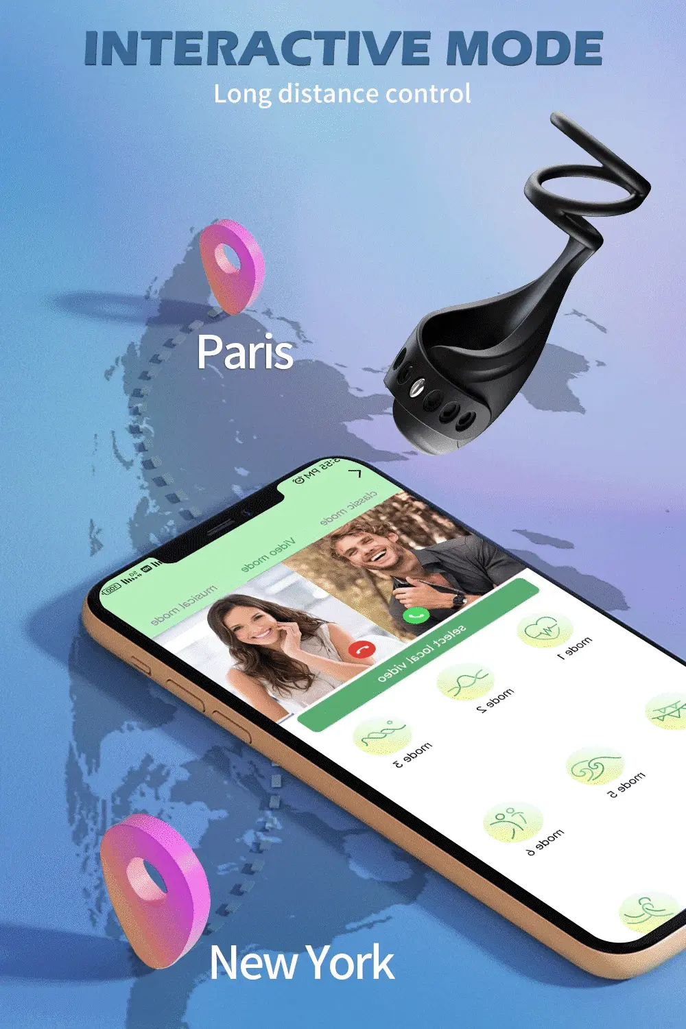 Máy tập dương vật đa năng Love Spouse điều khiển qua app kèm vòng đeo — ảnh 5