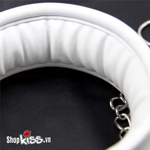 Dụng cụ bạo dâm xích cổ da trắng êm ái, kích thích nhanh — ảnh 6
