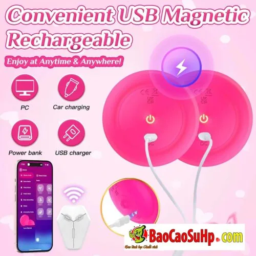 Dụng cụ kích thích Massage ngực cho chị em Pika Pink rung điều khiển từ xa — ảnh 2