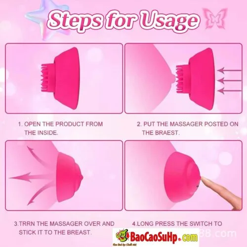 Dụng cụ kích thích Massage ngực cho chị em Pika Pink rung điều khiển từ xa — ảnh 4