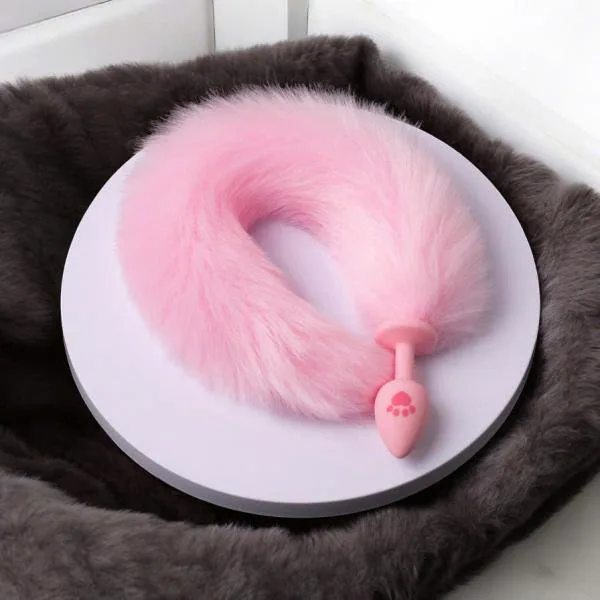 Đuôi Cáo Gắn Hậu Môn Silicone Hồng – Hình Bàn Chân Mèo Dễ Thương Mềm Mại Cho Newbie — ảnh 4
