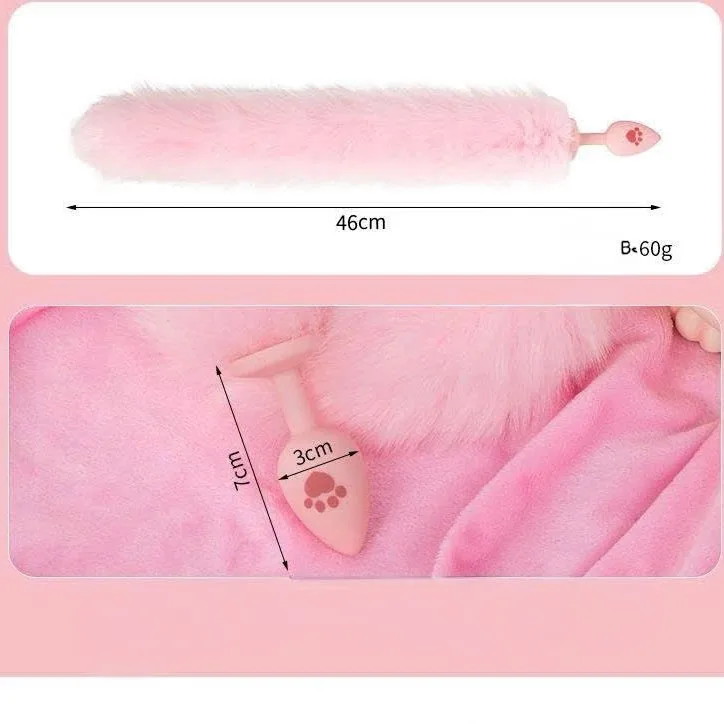 Đuôi Cáo Gắn Hậu Môn Silicone Hồng – Hình Bàn Chân Mèo Dễ Thương Mềm Mại Cho Newbie — ảnh 3