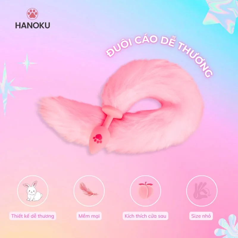 Đuôi Cáo Gắn Hậu Môn Silicone Hồng – Hình Bàn Chân Mèo Dễ Thương Mềm Mại Cho Newbie — ảnh 2