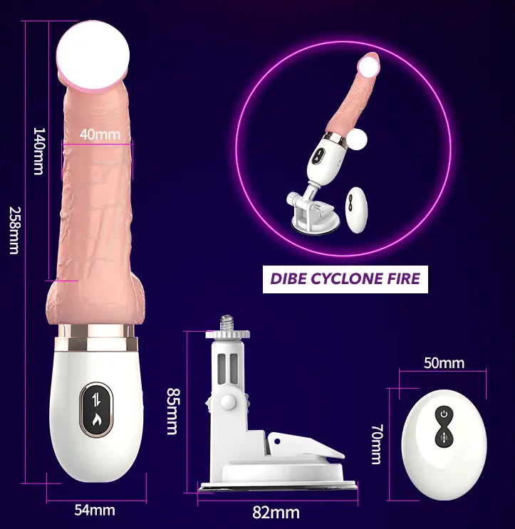 Dương vật giả CyClone Fire xoay toả nhiệt đế tường — Thiết kế đẳng cấp, tính năng ấn tượng