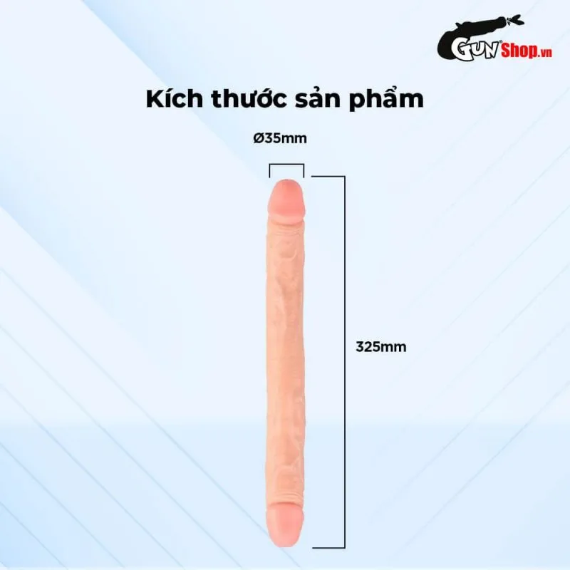 Dương vật giả 2 đầu Chisa Ballsy 12.8 inch, cực thật, kích thích max — ảnh 2