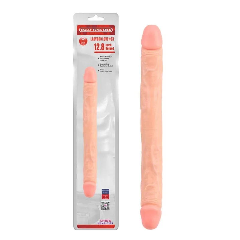 Dương vật giả 2 đầu Chisa Ballsy 12.8 inch, cực thật, kích thích max