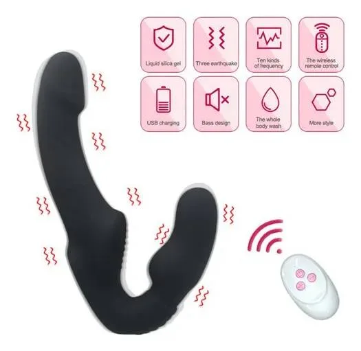 Dương Vật Giả 2 Đầu Điều Khiển Từ Xa Yunman Rung Mạnh Strap On Dildo Cho Les — ảnh 3