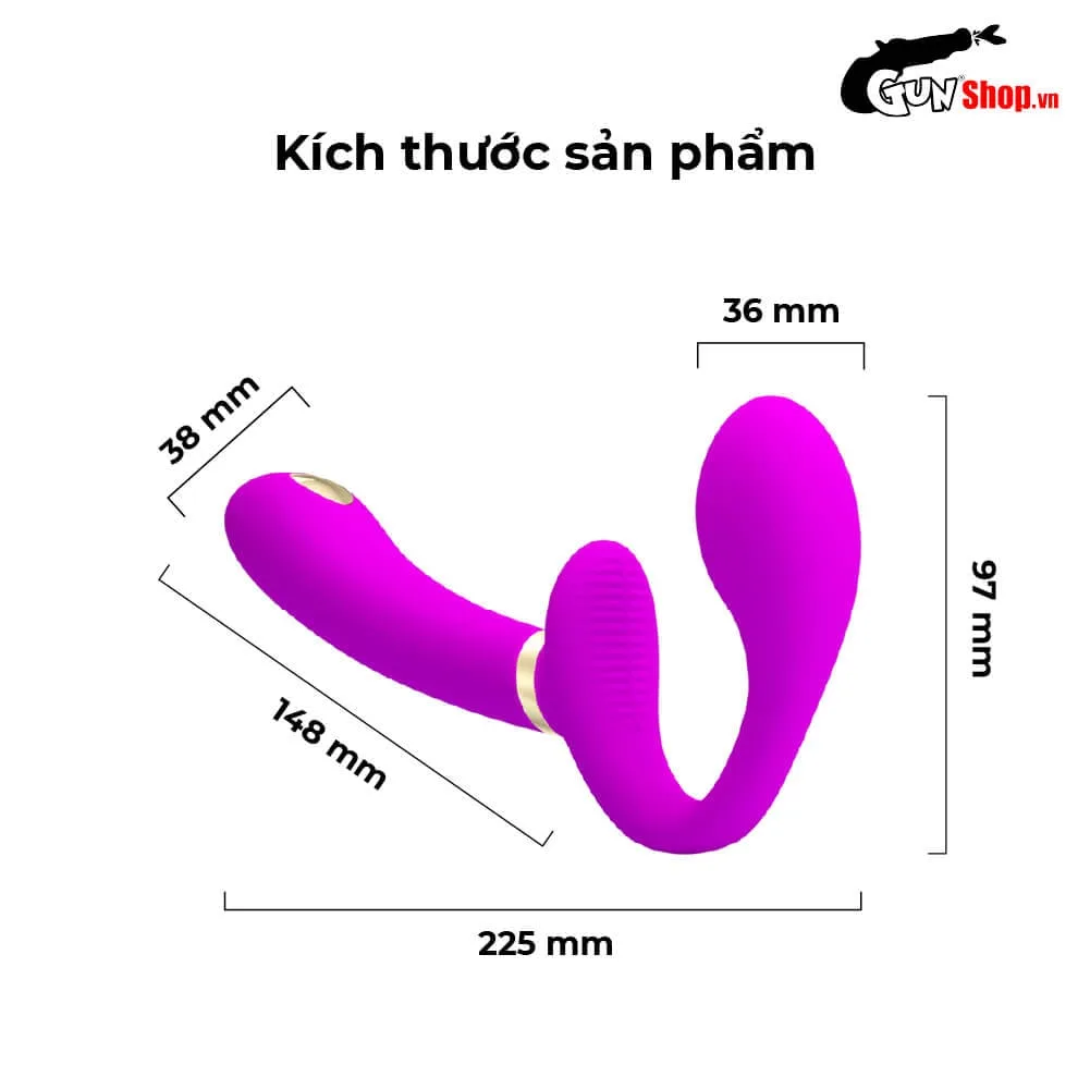 Dương vật giả 2 đầu rung và sốc điện dùng sạc - Pretty Love Thunderbird — ảnh 3