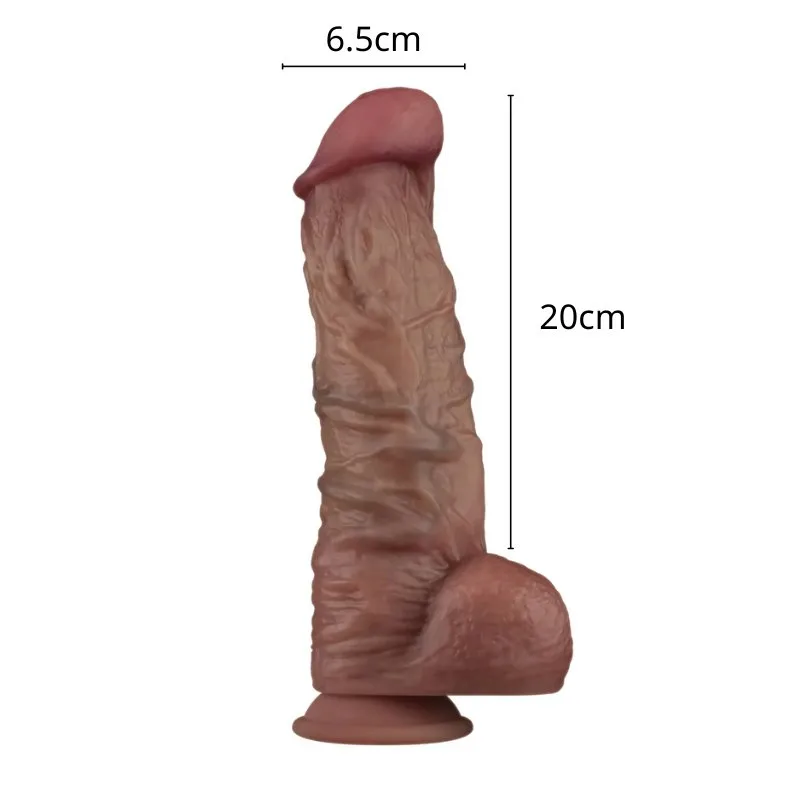 Dương Vật Giả 2 Lớp Lovetoy Nature Cock XXL 10.5 Inch Cỡ Lớn Gân Nổi Silicon Bạch Kim — ảnh 8