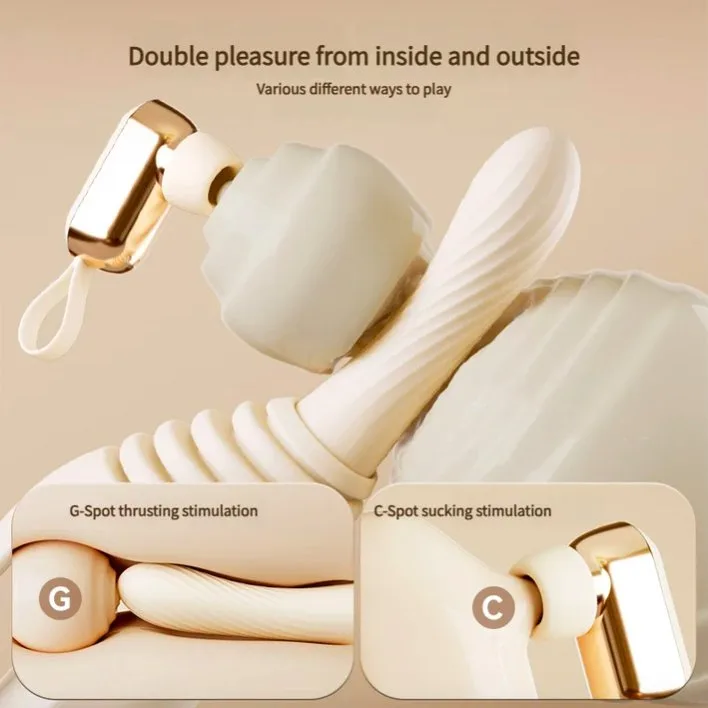 Dương Vật Giả 2 Trong 1 Svakom Handy Thruster - Rung Thụt Hút Âm Vật Sưởi Ấm — ảnh 2