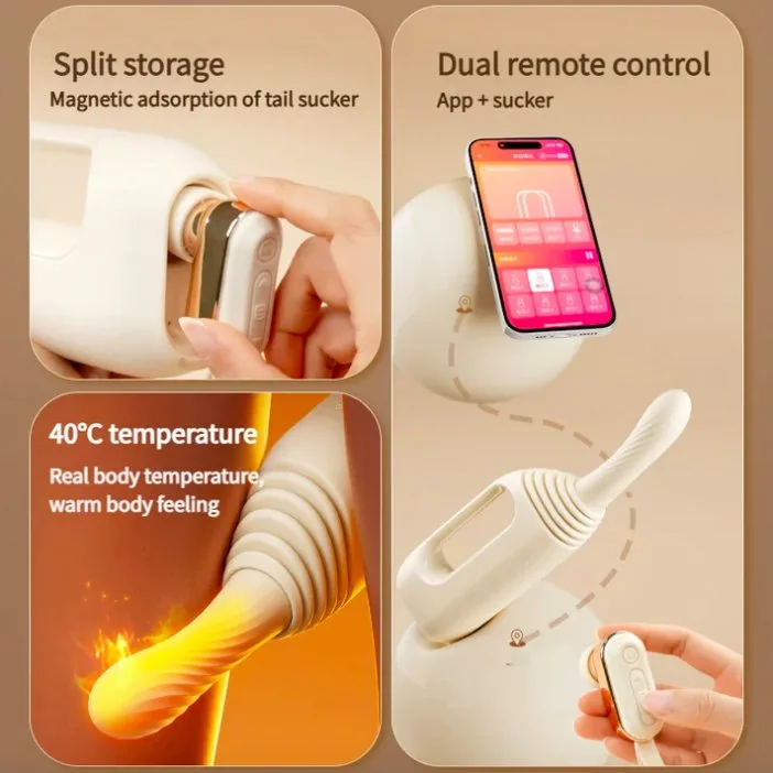 Dương Vật Giả 2 Trong 1 Svakom Handy Thruster - Rung Thụt Hút Âm Vật Sưởi Ấm — ảnh 4